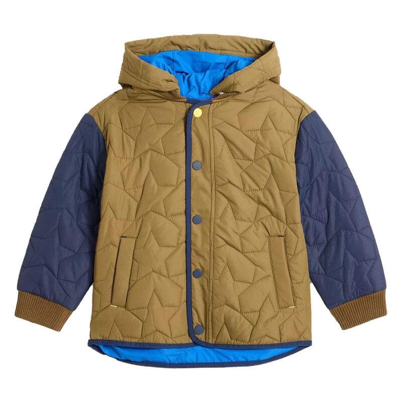 White Stuff Star Quilted Colourblock Coat image number 0